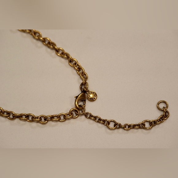 J.Crew Rhinestone Statement Necklace 17-20" Extender Gold Tone Oval Cable Chain - Picture 3 of 5